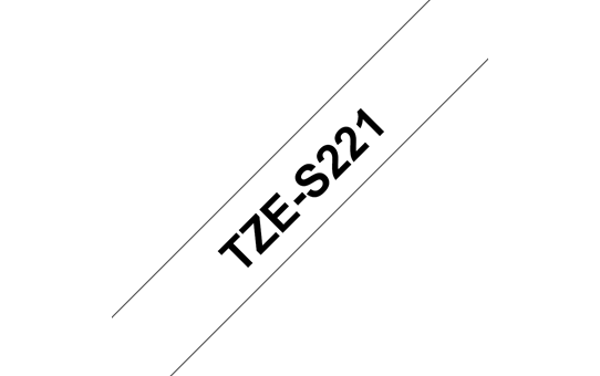 TZe-S221 9mm Beyaz üzerine Siyah Güçlü Yapışkanlı Laminasyonlu Etiket (TZe Tape) - Thumbnail