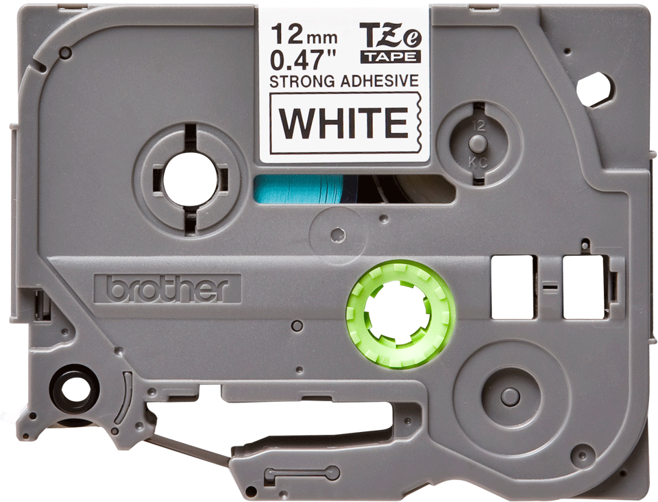 Brother - TZe-S231 12mm Beyaz üzerine Siyah Güçlü Yapışkanlı Laminasyonlu Etiket (TZe Tape)