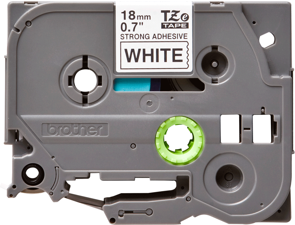 TZe-S241 18mm Beyaz üzerine Siyah Güçlü Yapışkanlı Laminasyonlu Etiket (TZe Tape) - Thumbnail