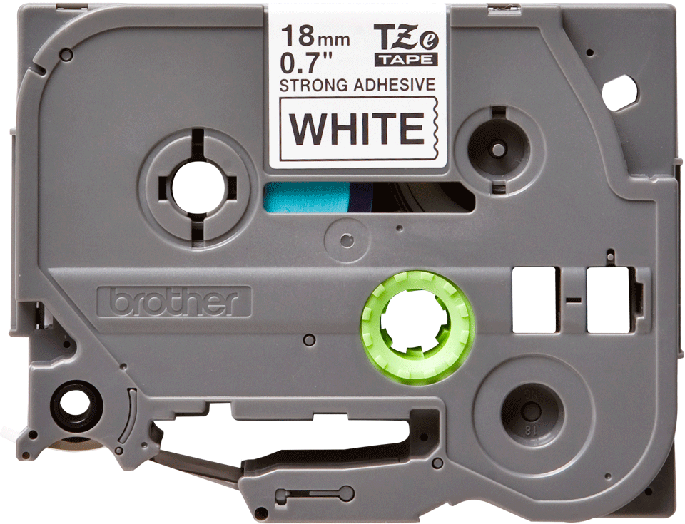TZe-S241 18mm Beyaz Siyah Güçlü Yapışkanlı Etiket - 1