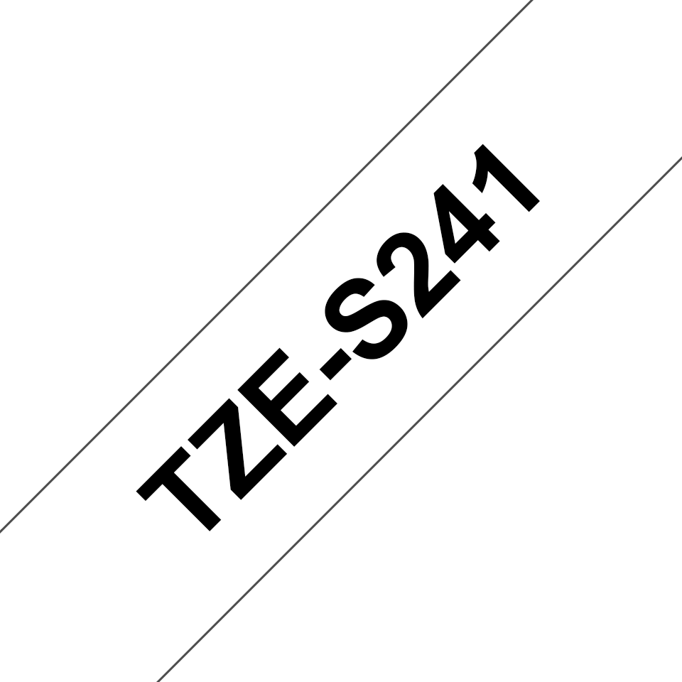 TZe-S241 18mm Beyaz Siyah Güçlü Yapışkanlı Etiket - 3