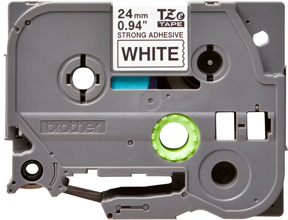 TZe-S251 24mm Beyaz üzerine Siyah Güçlü Yapışkanlı Laminasyonlu Etiket (TZe Tape) - Thumbnail
