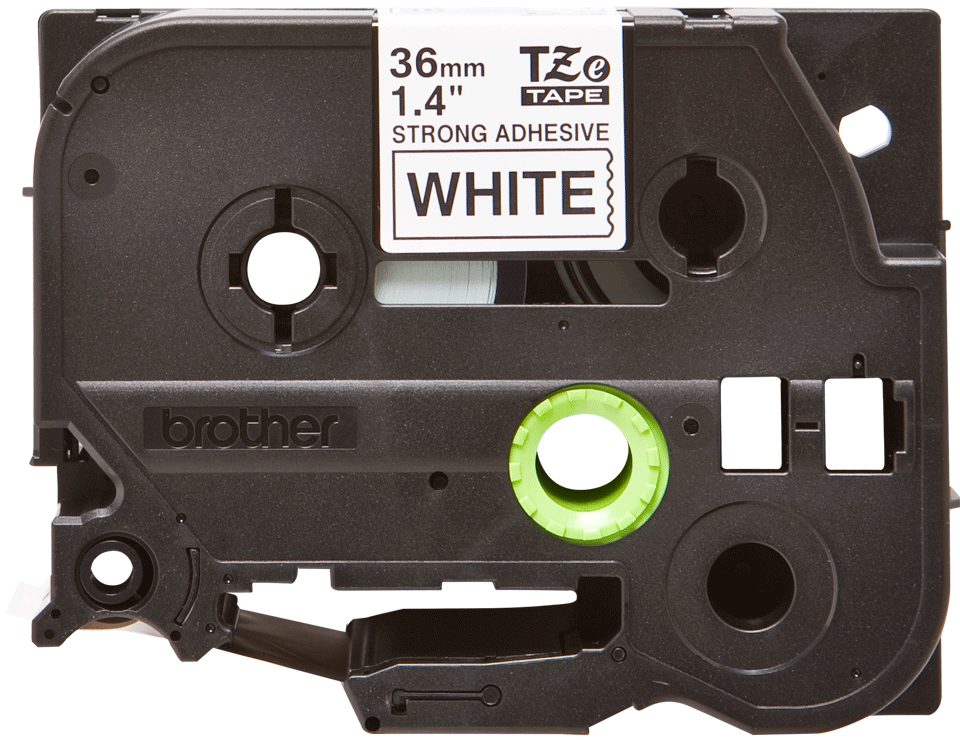 TZe-S261 36mm Beyaz Üzerine Siyah Güçlü Yapışkanlı Etiket - 1