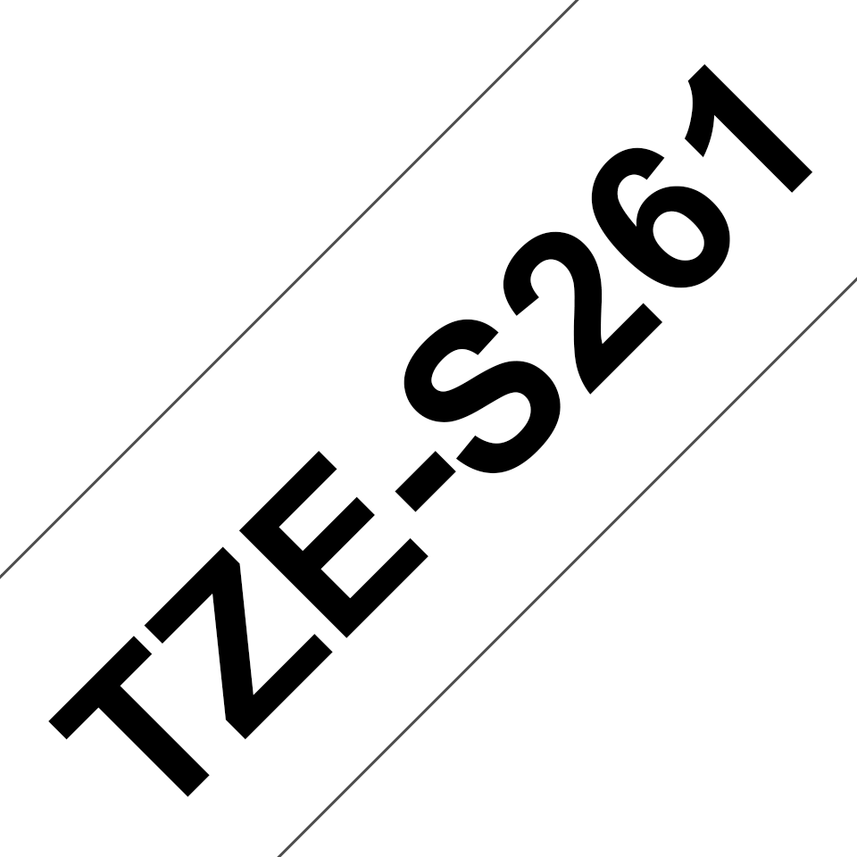 TZe-S261 36mm Beyaz üzerine Siyah Güçlü Yapışkanlı Laminasyonlu Etiket (TZe Tape) - Thumbnail