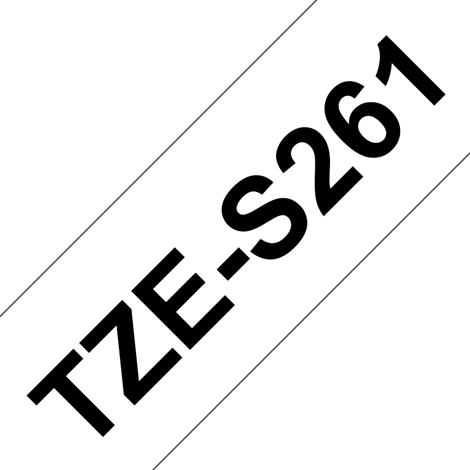 TZe-S261 36mm Beyaz Üzerine Siyah Güçlü Yapışkanlı Etiket - 3