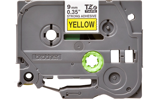 TZe-S621 9mm Sarı Siyah Güçlü Yapışkanlı Etiket - 1