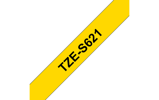 TZe-S621 9mm Sarı Siyah Güçlü Yapışkanlı Etiket - 3