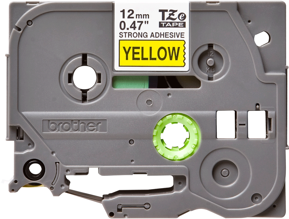 TZe-S631 12mm Sarı Siyah Güçlü Yapışkanlı Etiket - 1