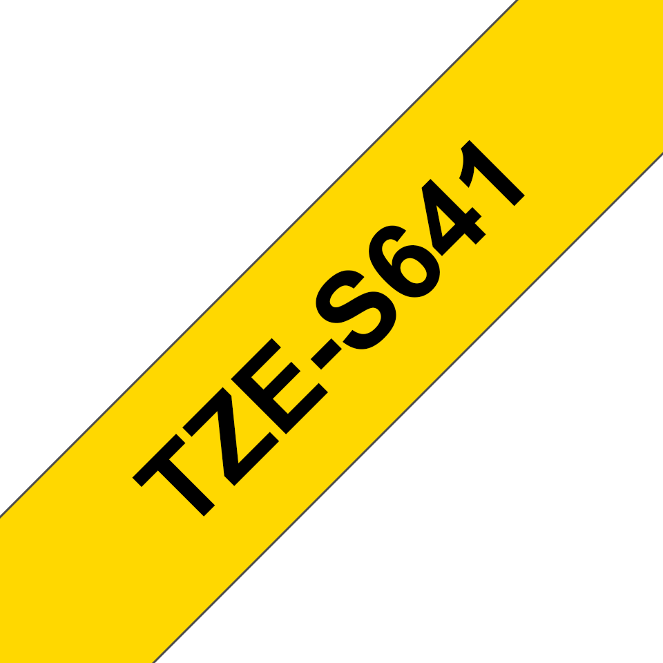 TZe-S641 18mm Sarı Siyah Laminasyonlu Ekstra Güçlü Etiket - 3