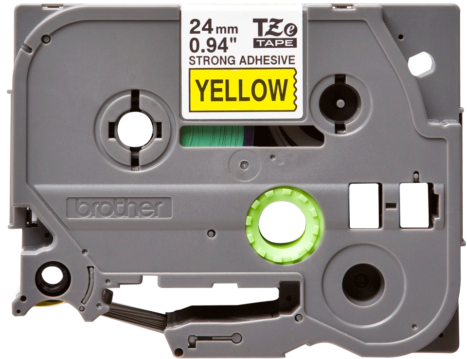 TZe-S651 24mm Sarı Siyah Güçlü Yapışkanlı Etiket - 1