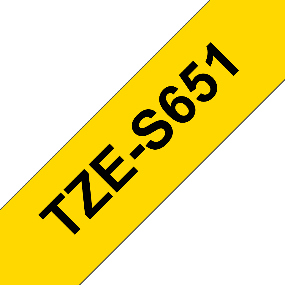 TZe-S651 24mm Sarı Siyah Güçlü Yapışkanlı Etiket - 3