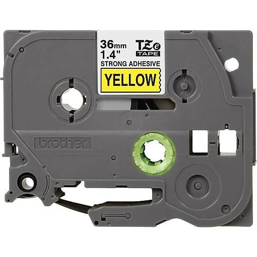 TZe-S661 36mm Sarı üzerine Siyah Güçlü Yapışkanlı Laminasyonlu Etiket (TZe Tape) - Thumbnail