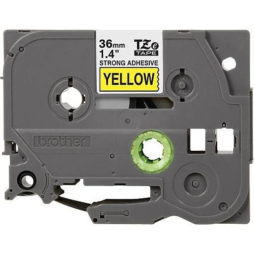 TZe-S661 36mm Sarı Siyah Güçlü Yapışkanlı Etiket - 1